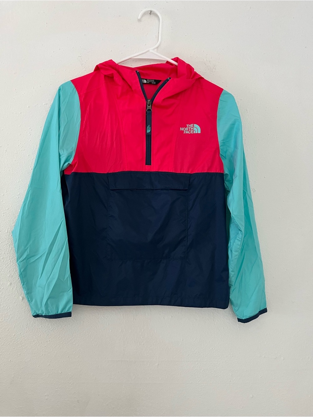 The North Face Kids' Colorblock Pullover Windbreaker - Pink/Teal/Navy